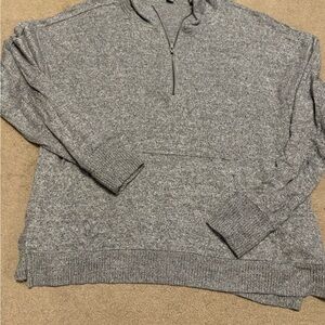 Aerie Heather Gray Long Sleeve Half-Zip Top